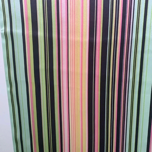 Talbots silk scarf multicolor stripes with fringe - Picture 2 of 6